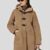 Manteau Montana marron en peau lainée