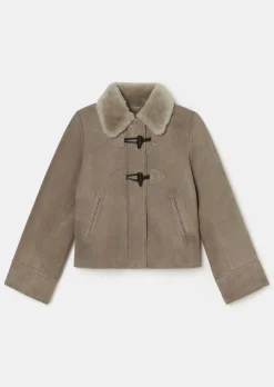 Manteau Moritz marron en peau lainée