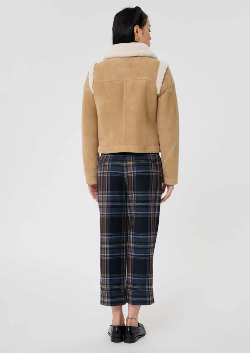 Manteau Muse marron en peau lainée