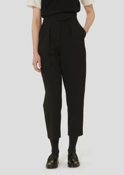 Pantalon Paaso noir en crêpe