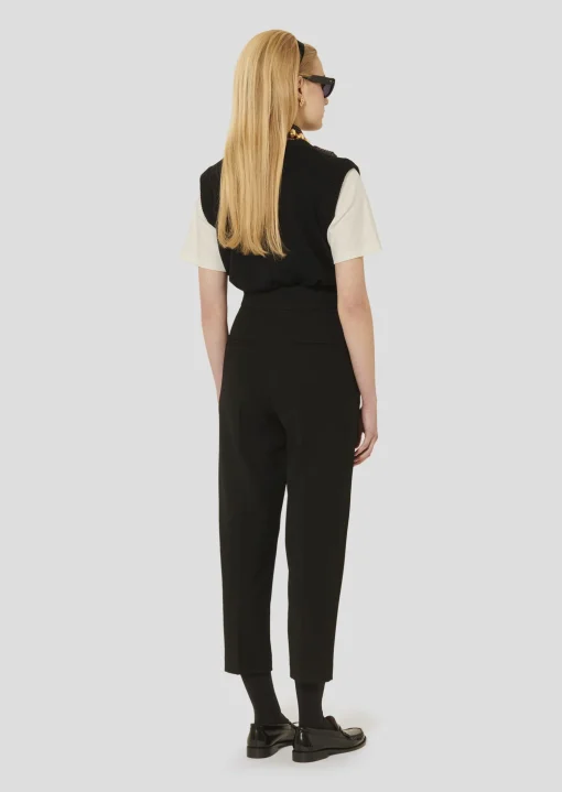 Pantalon Paaso noir en crêpe