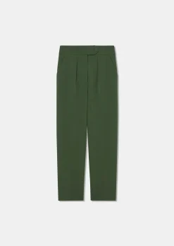 Pantalon Paaso vert en crêpe