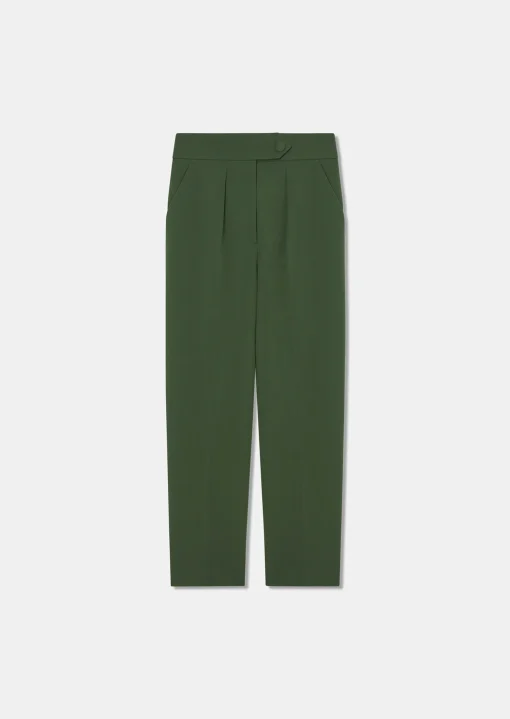 Pantalon Paaso vert en crêpe