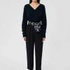 Pantalon Paga bleu nuit en crêpe