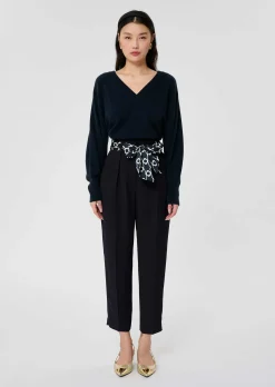 Pantalon Paga bleu nuit en crêpe