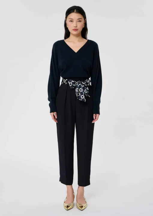 Pantalon Paga bleu nuit en crêpe