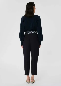 Pantalon Paga bleu nuit en crêpe