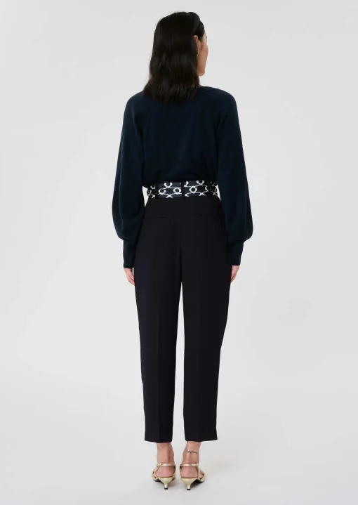 Pantalon Paga bleu nuit en crêpe