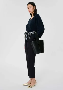 Pantalon Paga bleu nuit en crêpe