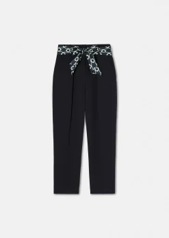 Pantalon Paga bleu nuit en crêpe
