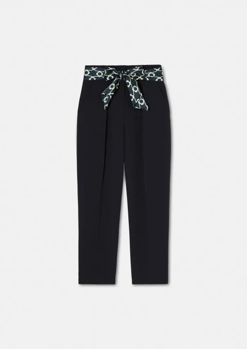 Pantalon Paga bleu nuit en crêpe