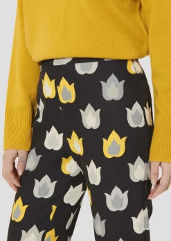 Pantalon Paivan noir imprimé flammes