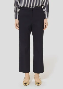 Pantalon Pampille bleu nuit en toile compacte