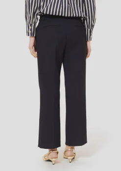 Pantalon Pampille bleu nuit en toile compacte