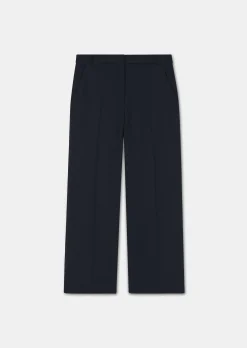 Pantalon Pampille bleu nuit en toile compacte