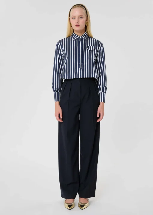 Pantalon Parigi bleu nuit en laine