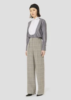 Pantalon Parigi gris à motif prince de galles