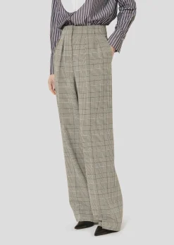 Pantalon Parigi gris à motif prince de galles