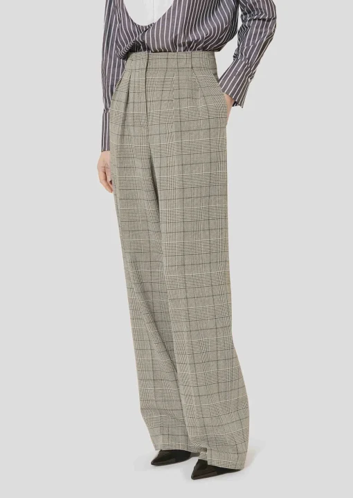 Pantalon Parigi gris à motif prince de galles