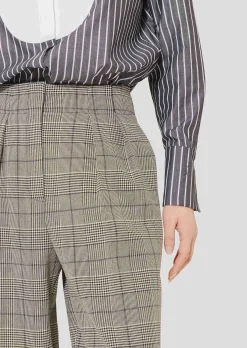 Pantalon Parigi gris à motif prince de galles