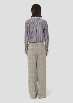 Pantalon Parigi gris à motif prince de galles