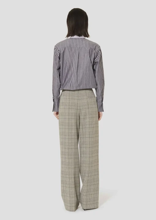 Pantalon Parigi gris à motif prince de galles