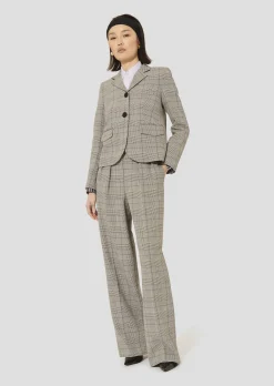 Pantalon Parigi gris à motif prince de galles