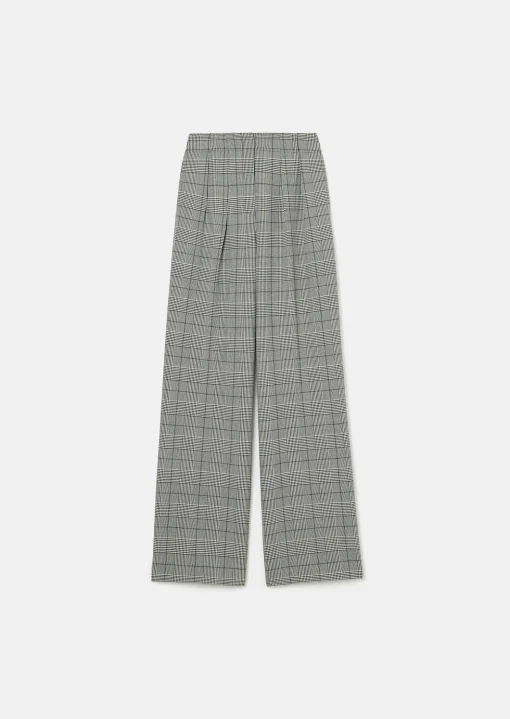 Pantalon Parigi gris à motif prince de galles