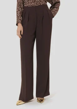 Pantalon Parigi marron en crêpe