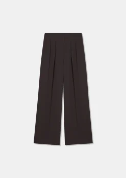 Pantalon Parigi marron en crêpe