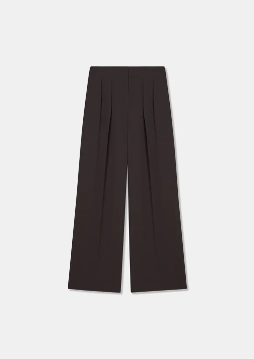 Pantalon Parigi marron en crêpe