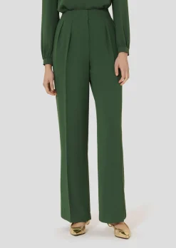 Pantalon Parigi vert en crêpe