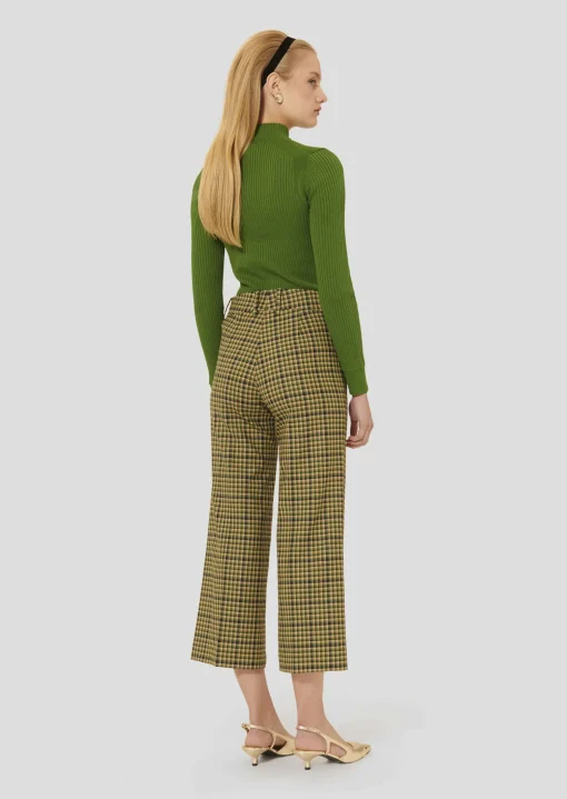 Pantalon Penelope vert en tartan