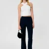 Pantalon Peyton bleu nuit en toile double
