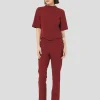 Pantalon Peyton bordeaux en toile double