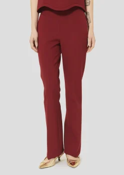 Pantalon Peyton bordeaux en toile double