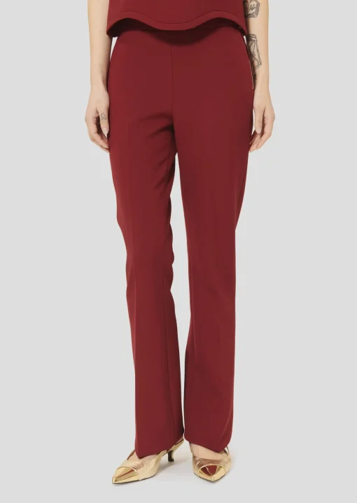 Pantalon Peyton bordeaux en toile double