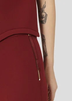 Pantalon Peyton bordeaux en toile double