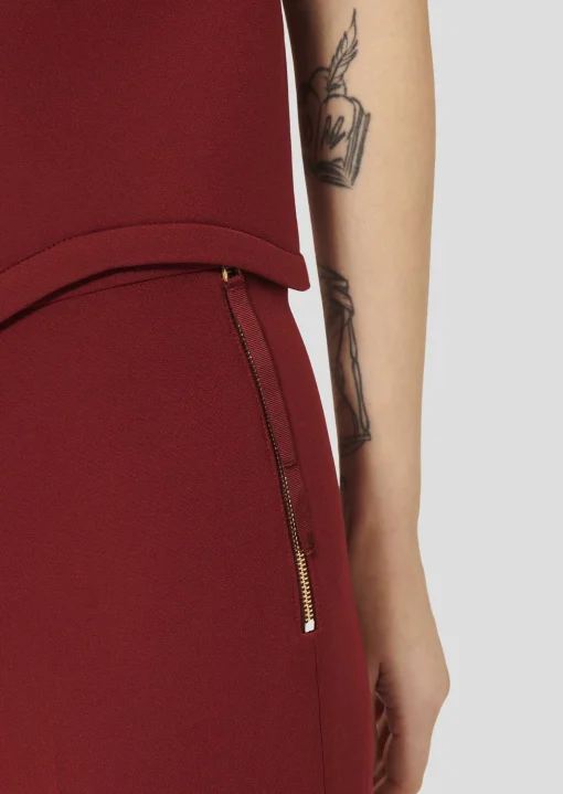 Pantalon Peyton bordeaux en toile double