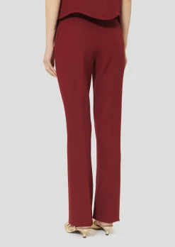 Pantalon Peyton bordeaux en toile double