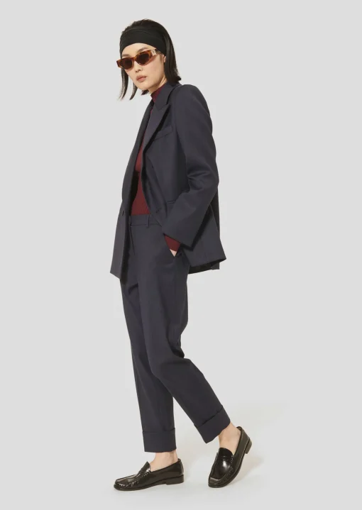 Pantalon Philippa bleu nuit en flanelle