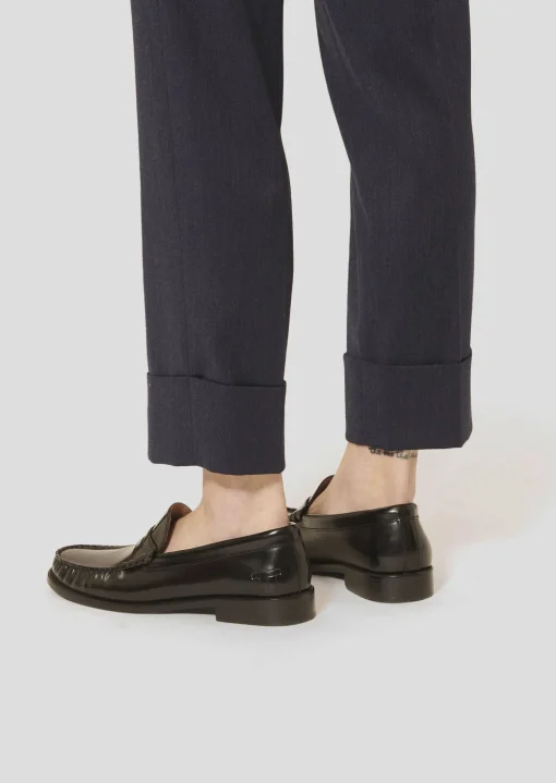 Pantalon Philippa bleu nuit en flanelle