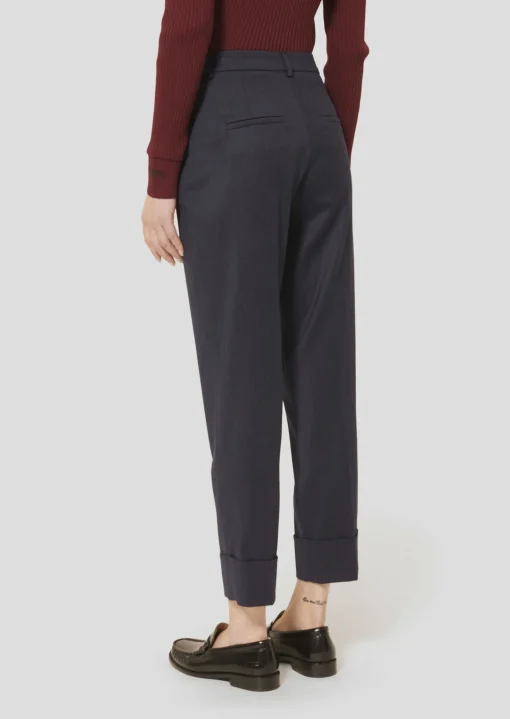 Pantalon Philippa bleu nuit en flanelle