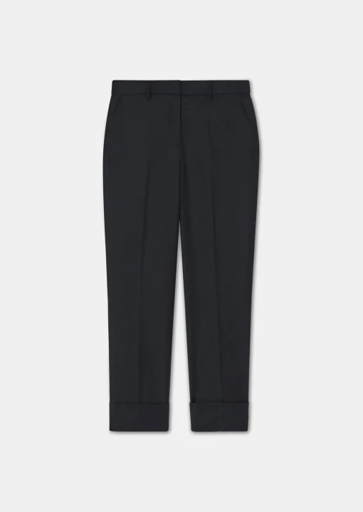Pantalon Philippa bleu nuit en flanelle
