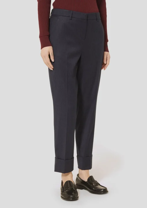 Pantalon Philippa bleu nuit en flanelle