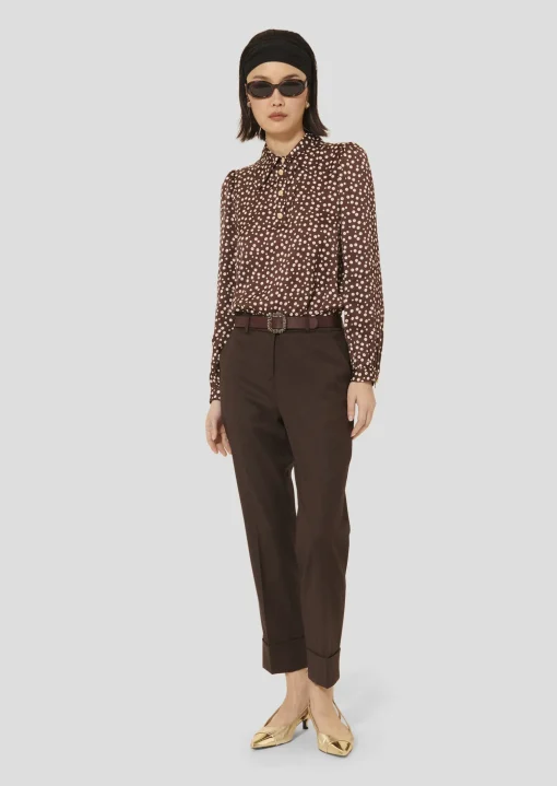 Pantalon Philippa marron en flanelle