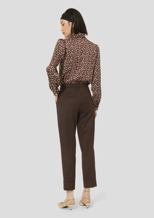 Pantalon Philippa marron en flanelle