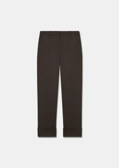 Pantalon Philippa marron en flanelle