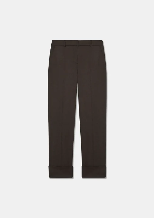 Pantalon Philippa marron en flanelle