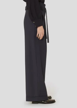 Pantalon Pia bleu nuit en flanelle